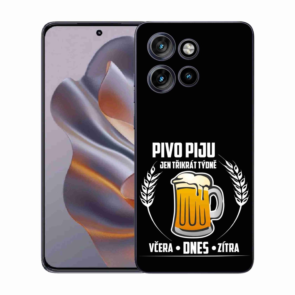 Gélový kryt mmCase na Motorola Edge 50 Neo - pivný motív čierne pozadie