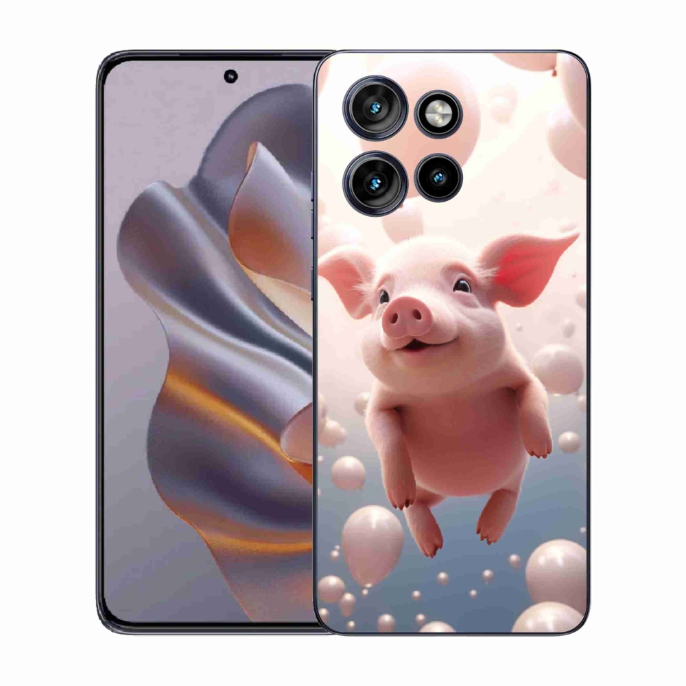 Gélový kryt mmCase na Motorola Edge 50 Neo - prasiatko s balónikmi