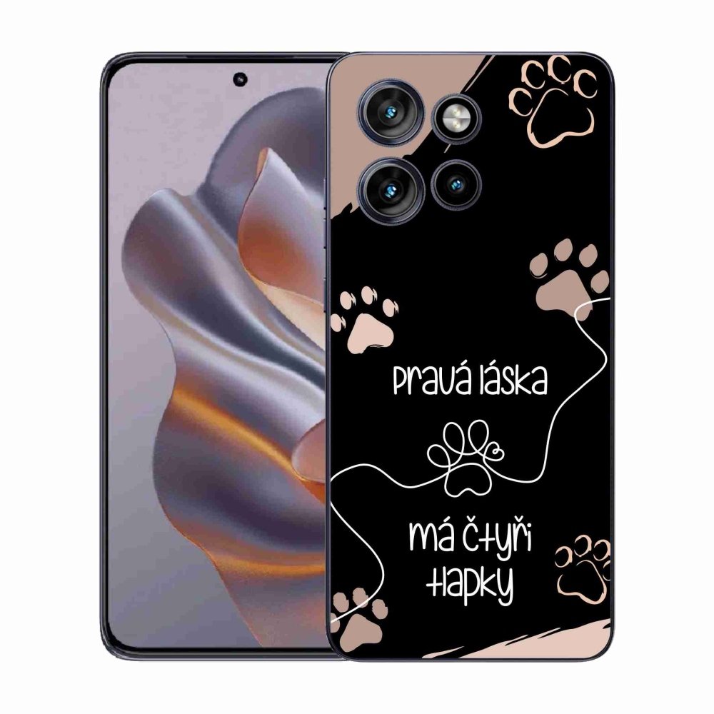 Gélový kryt mmCase na Motorola Edge 50 Neo - psí motív 1 čierne pozadie