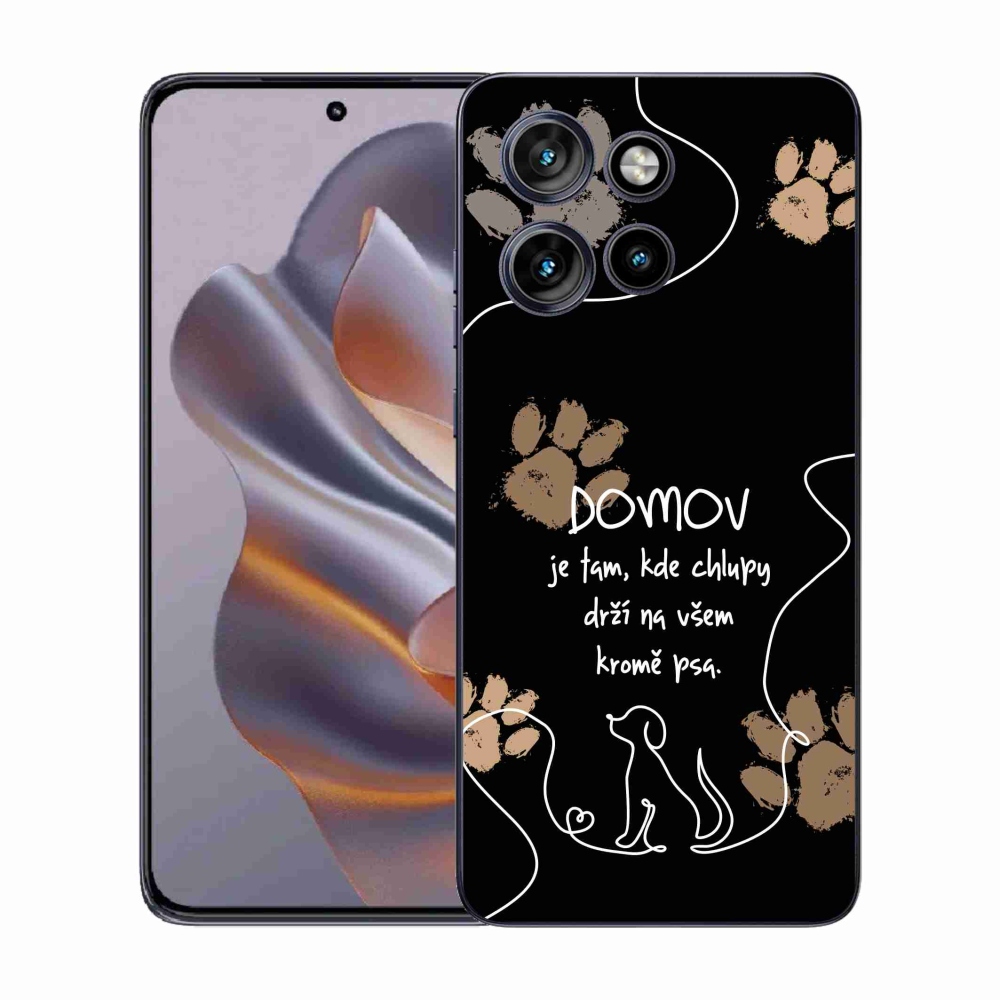 Gélový kryt mmCase na Motorola Edge 50 Neo - psí motív čierne pozadie