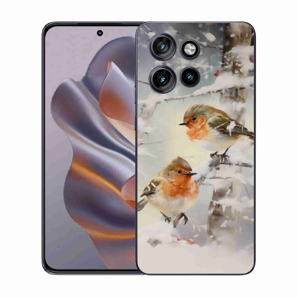 Gélový kryt mmCase na Motorola Edge 50 Neo - vtáčiky v zime