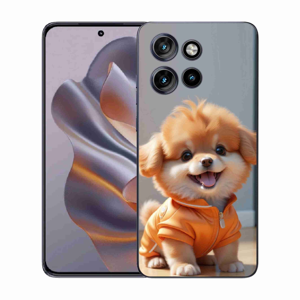 Gélový kryt mmCase na Motorola Edge 50 Neo - roztomilý pomeranian v mikine