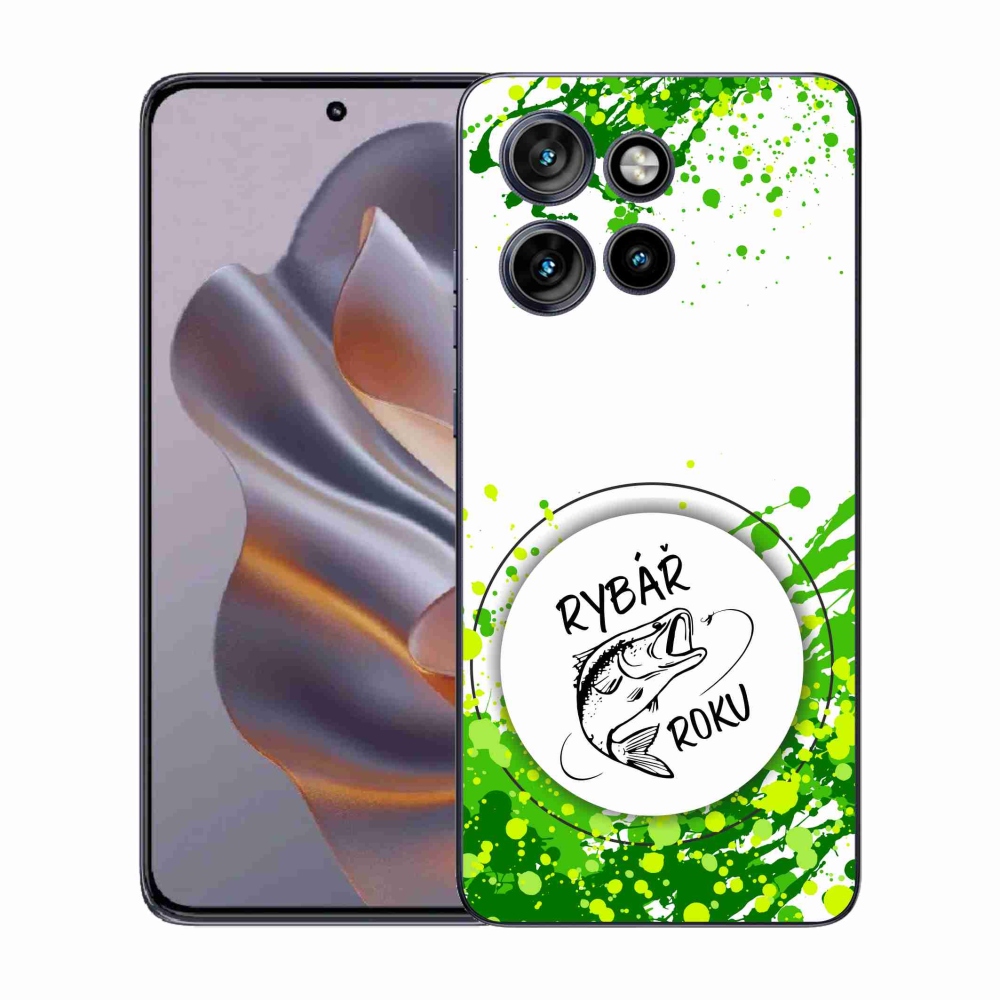 Gélový kryt mmCase na Motorola Edge 50 Neo - rybár roku biele pozadie