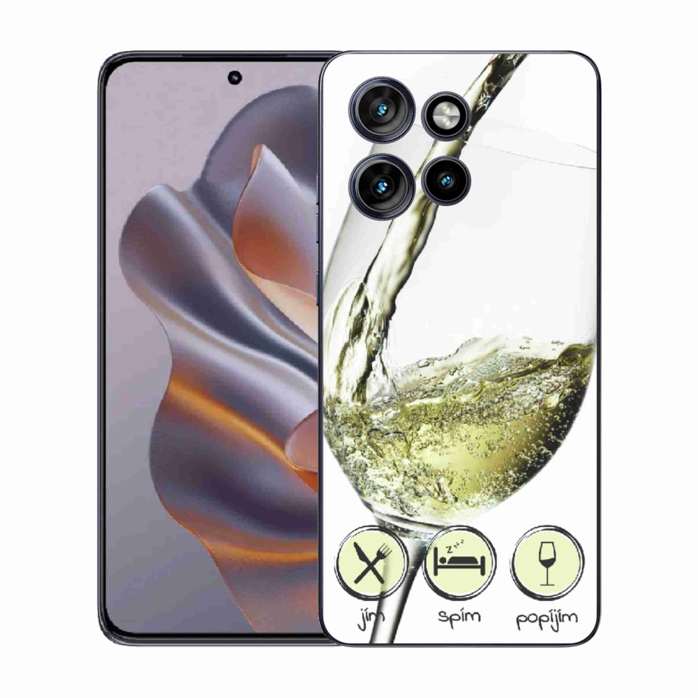 Gélový kryt mmCase na Motorola Edge 50 Neo - pohár vína bielej