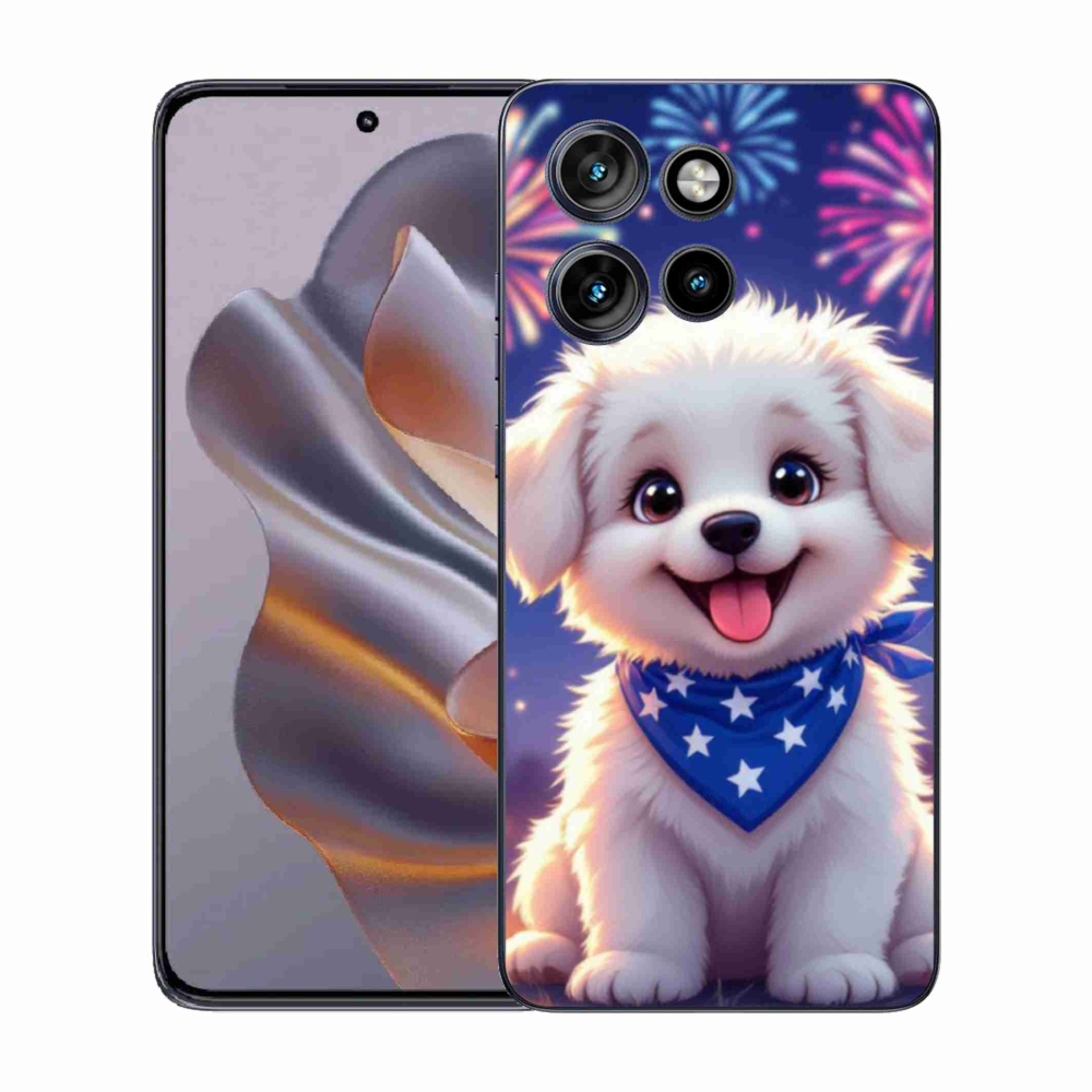 Gélový kryt mmCase na Motorola Edge 50 Neo - slávnostné šteňa
