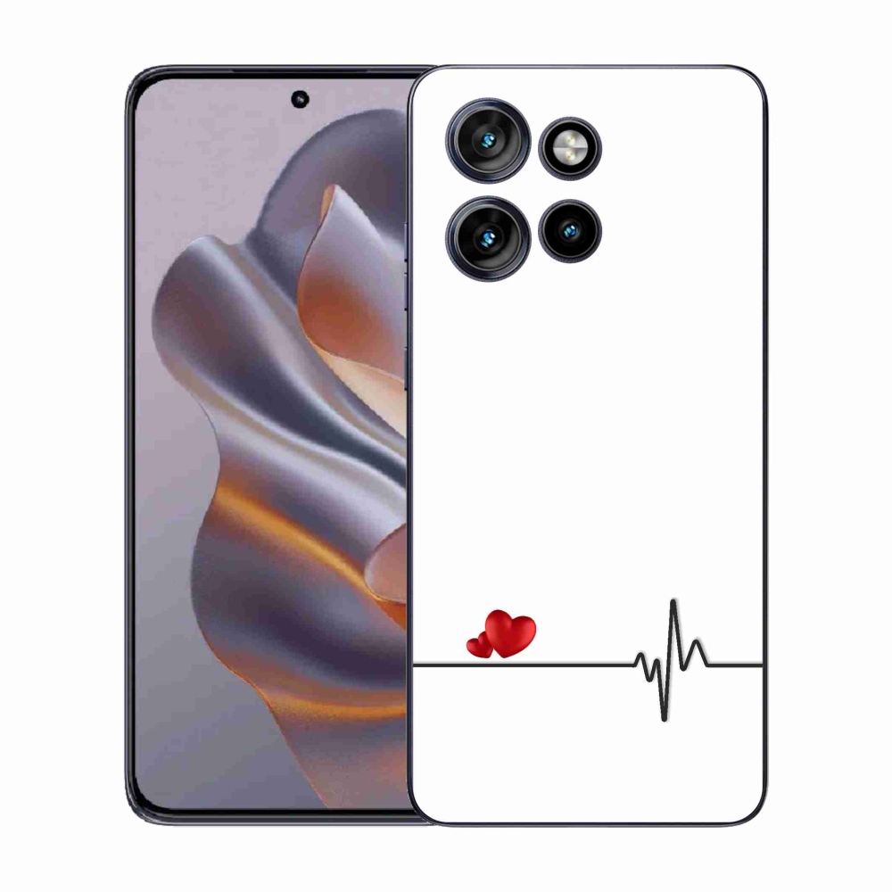 Gélový kryt mmCase na Motorola Edge 50 Neo - srdce a tep biele pozadie