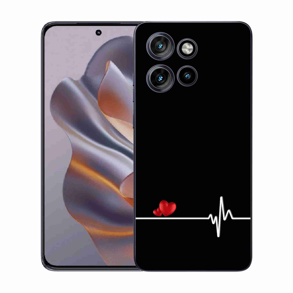 Gélový kryt mmCase na Motorola Edge 50 Neo - srdce a tep čierne pozadie