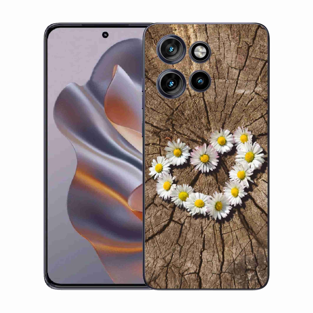 Gélový kryt mmCase na Motorola Edge 50 Neo - srdce z margaréty