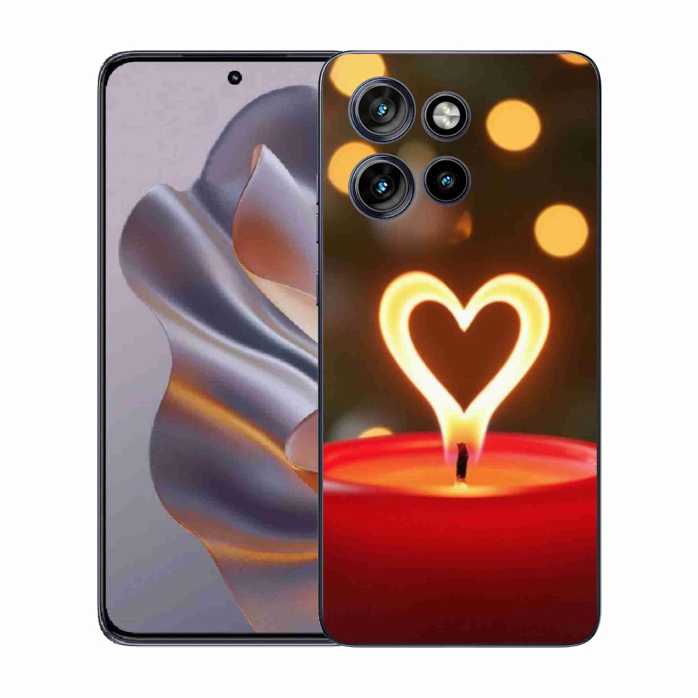 Gélový kryt mmCase na Motorola Edge 50 Neo - srdce z plameňa
