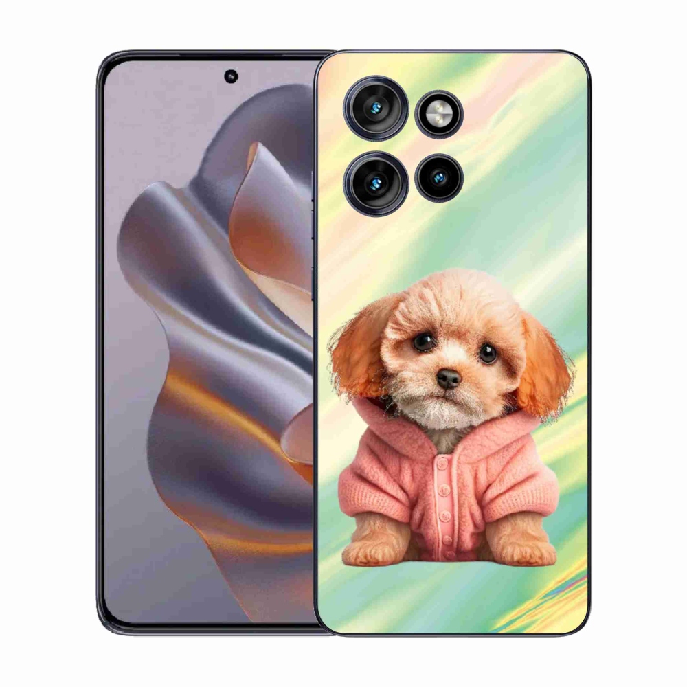 Gélový kryt mmCase na Motorola Edge 50 Neo - šteňa vo svetri