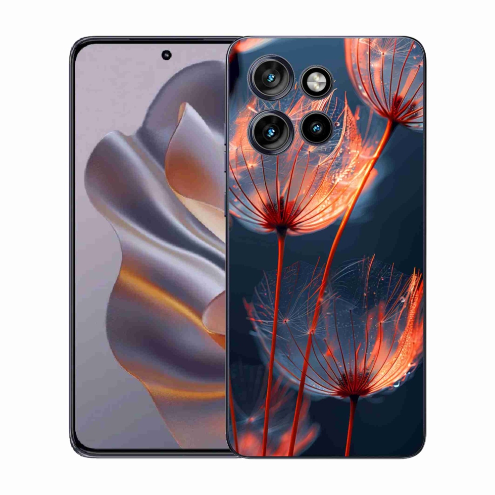 Gélový kryt mmCase na Motorola Edge 50 Neo - svetielkujúce páperie