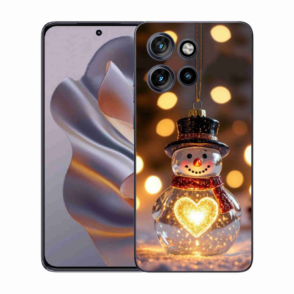 Gélový kryt mmCase na Motorola Edge 50 Neo - svietiaci vianočný snehuliak
