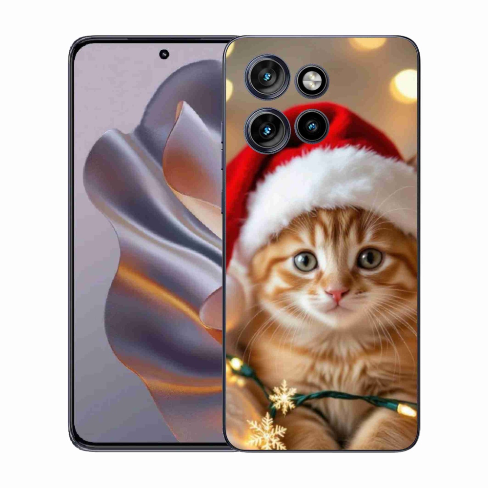 Gélový kryt mmCase na Motorola Edge 50 Neo - vianočné mačiatko