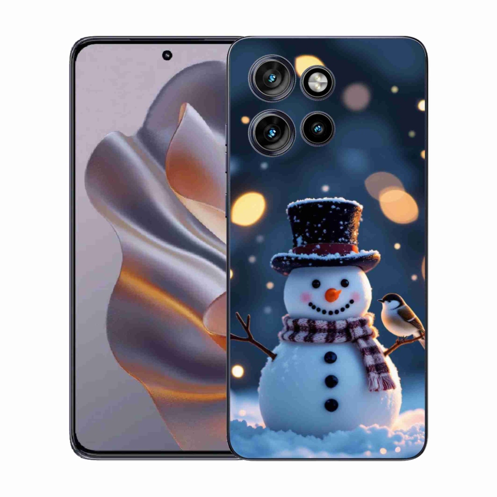 Gélový kryt mmCase na Motorola Edge 50 Neo - vianočný snehuliak