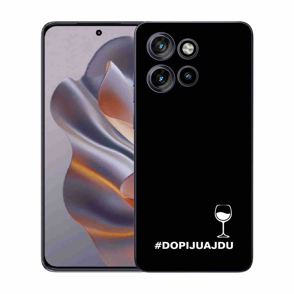 Gélový kryt mmCase na Motorola Edge 50 Neo - vínny motív čierne pozadie