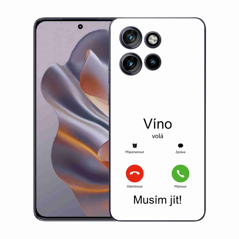 Gélový kryt mmCase na Motorola Edge 50 Neo - víno volá biele pozadie