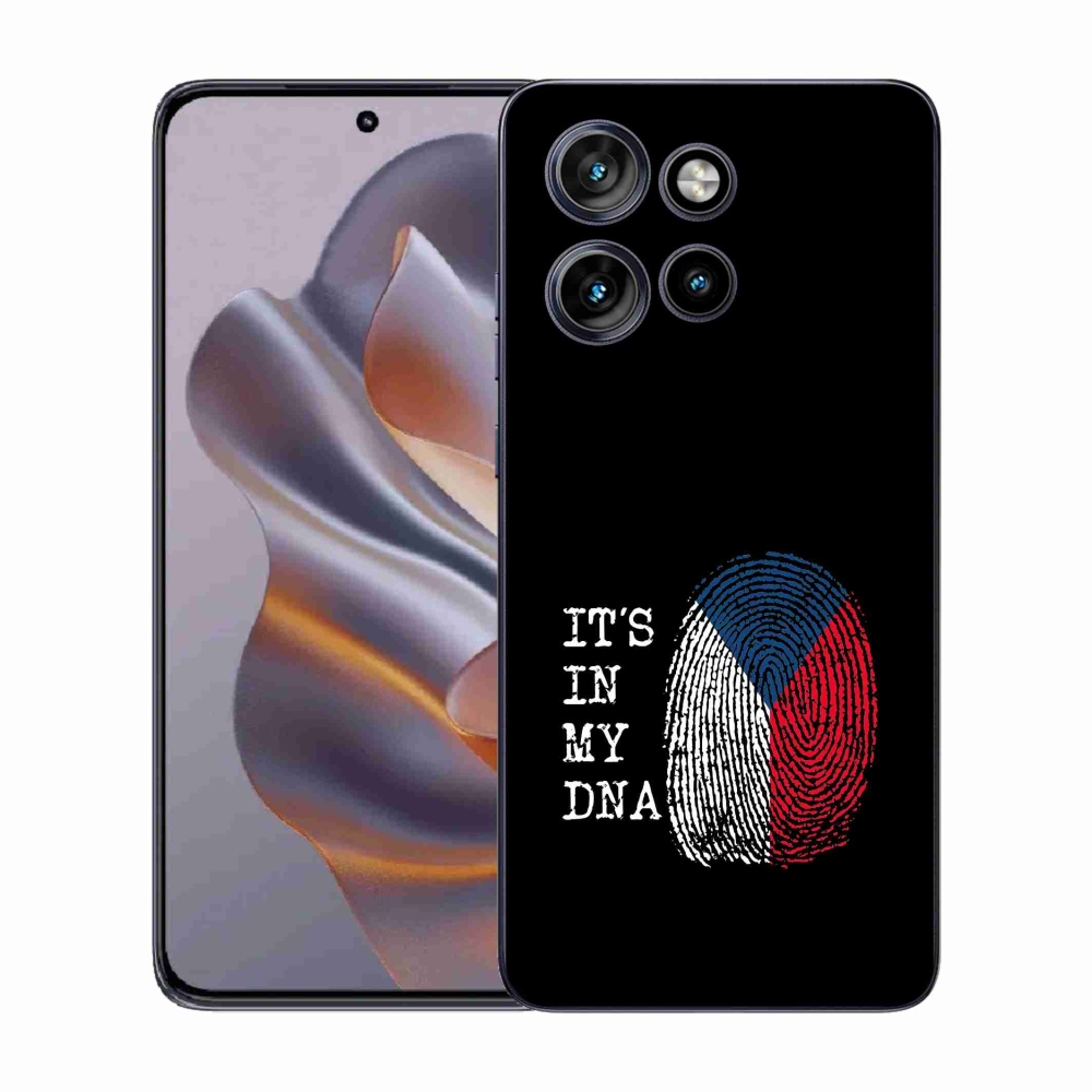 Gélový kryt mmCase na Motorola Edge 50 Neo - vlajka odtlačok prsta čierne pozadie