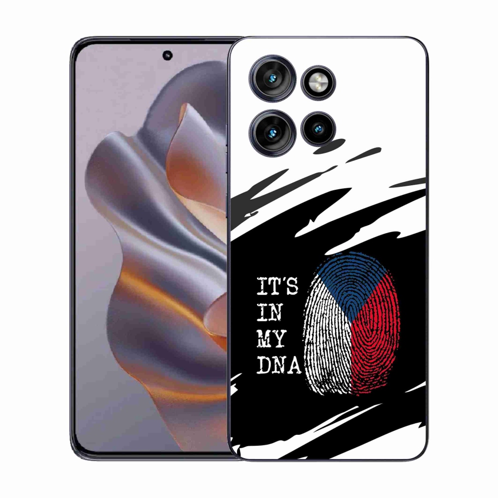 Gélový kryt mmCase na Motorola Edge 50 Neo - vlajka odtlačok prsta čiernobiele pozadie