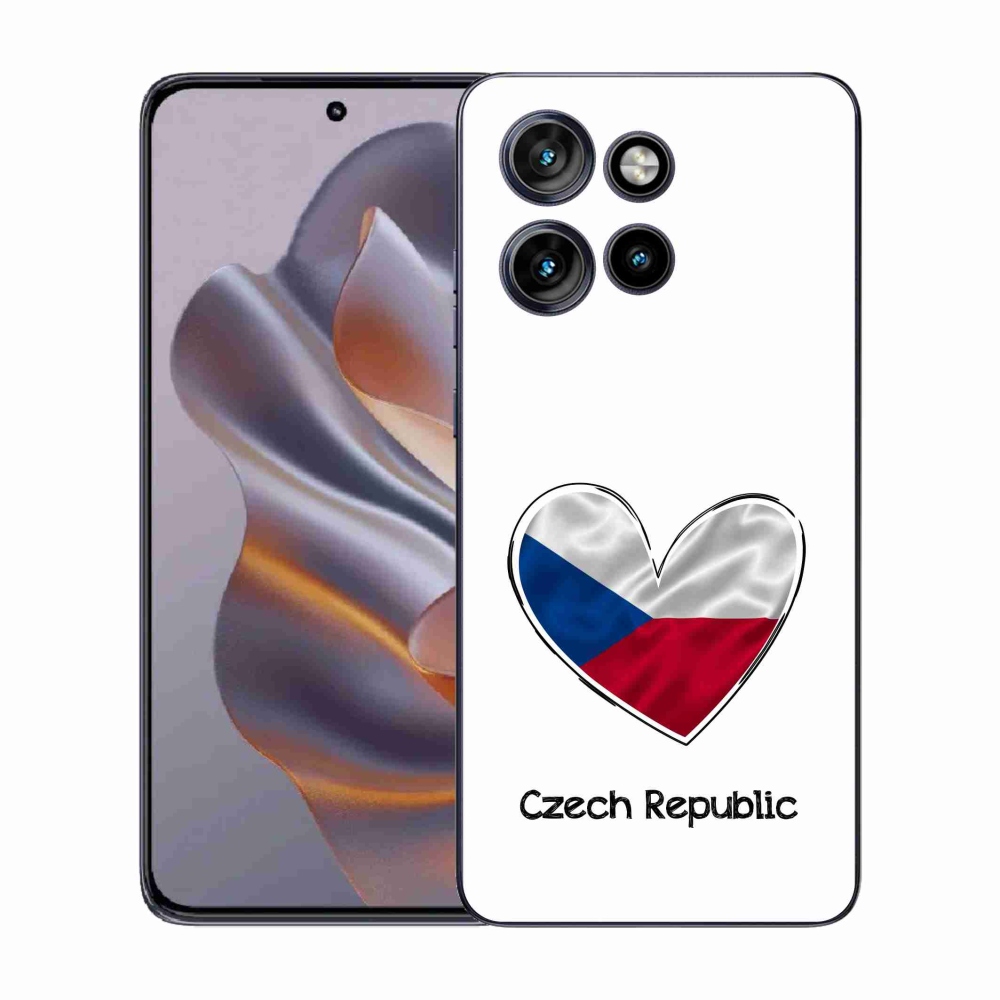 Gélový kryt mmCase na Motorola Edge 50 Neo - vlajka srdca biele pozadie