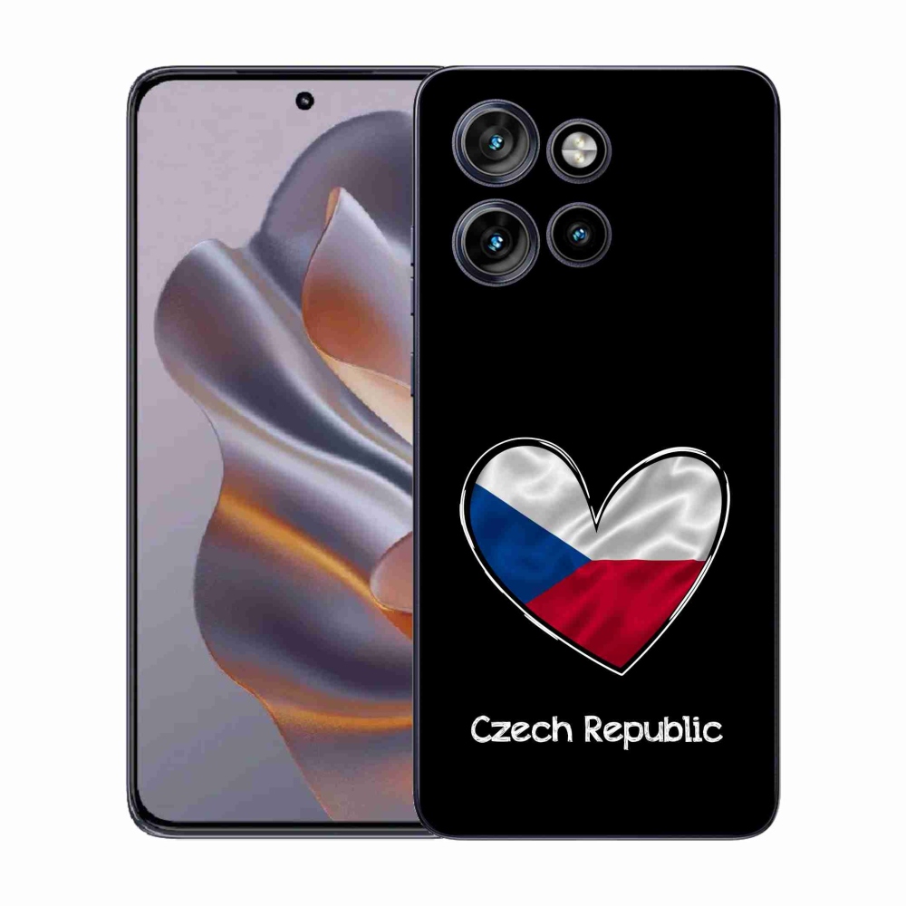 Gélový kryt mmCase na Motorola Edge 50 Neo - vlajka srdca čierne pozadie