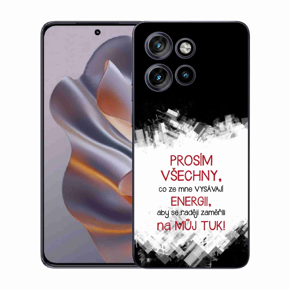 Gélový kryt mmCase na Motorola Edge 50 Neo - vtipný text 1 červený