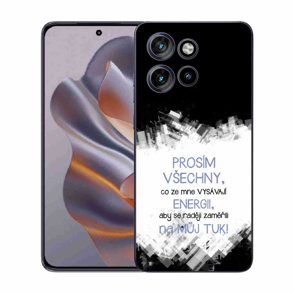 Gélový kryt mmCase na Motorola Edge 50 Neo - vtipný text 1 modrý