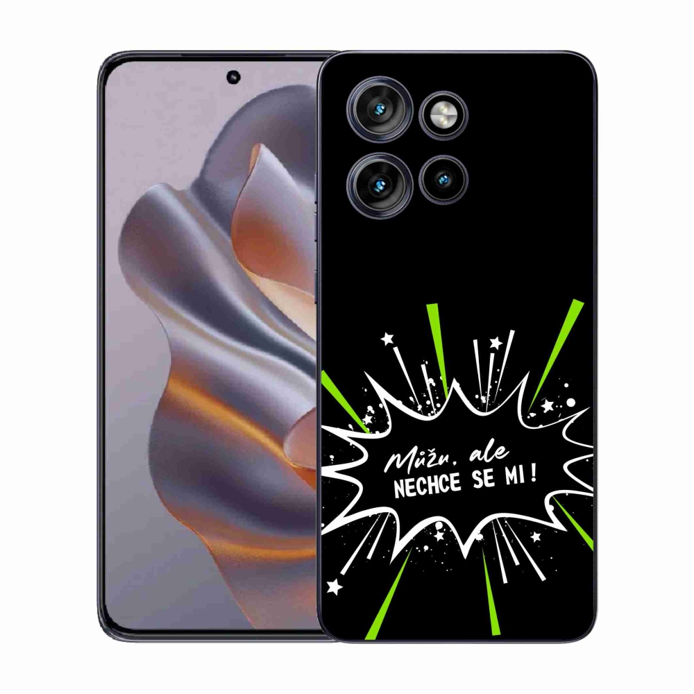 Gélový kryt mmCase na Motorola Edge 50 Neo - vtipný text 11 čierne pozadie
