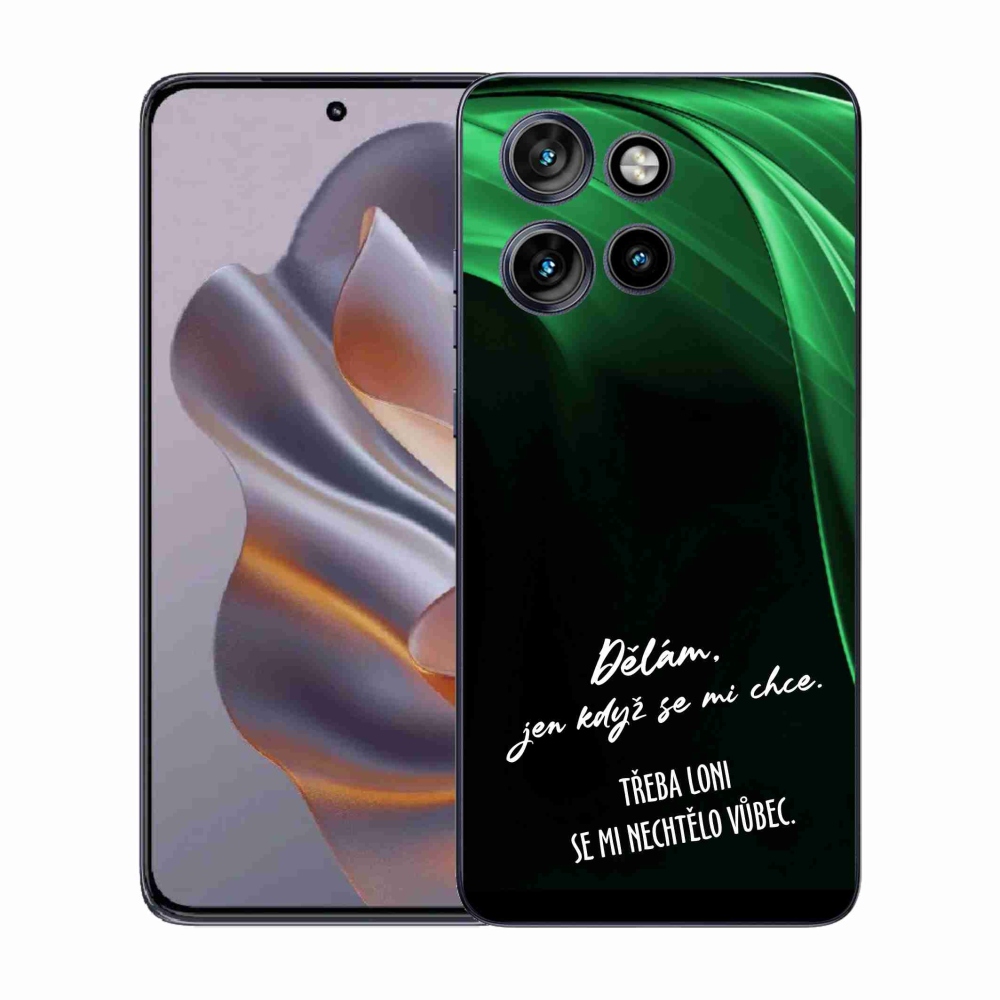 Gélový kryt mmCase na Motorola Edge 50 Neo - vtipný text 12 čierne pozadie