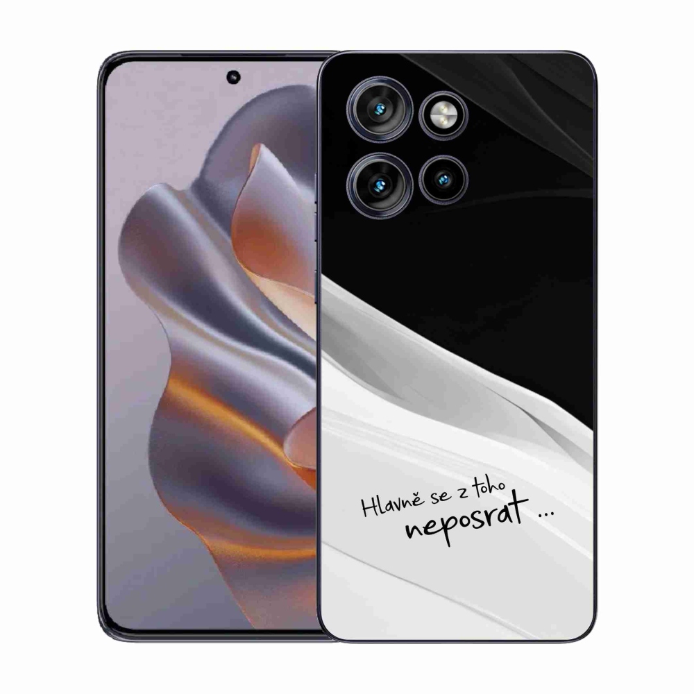 Gélový kryt mmCase na Motorola Edge 50 Neo - vtipný text 13 bieločierne pozadie