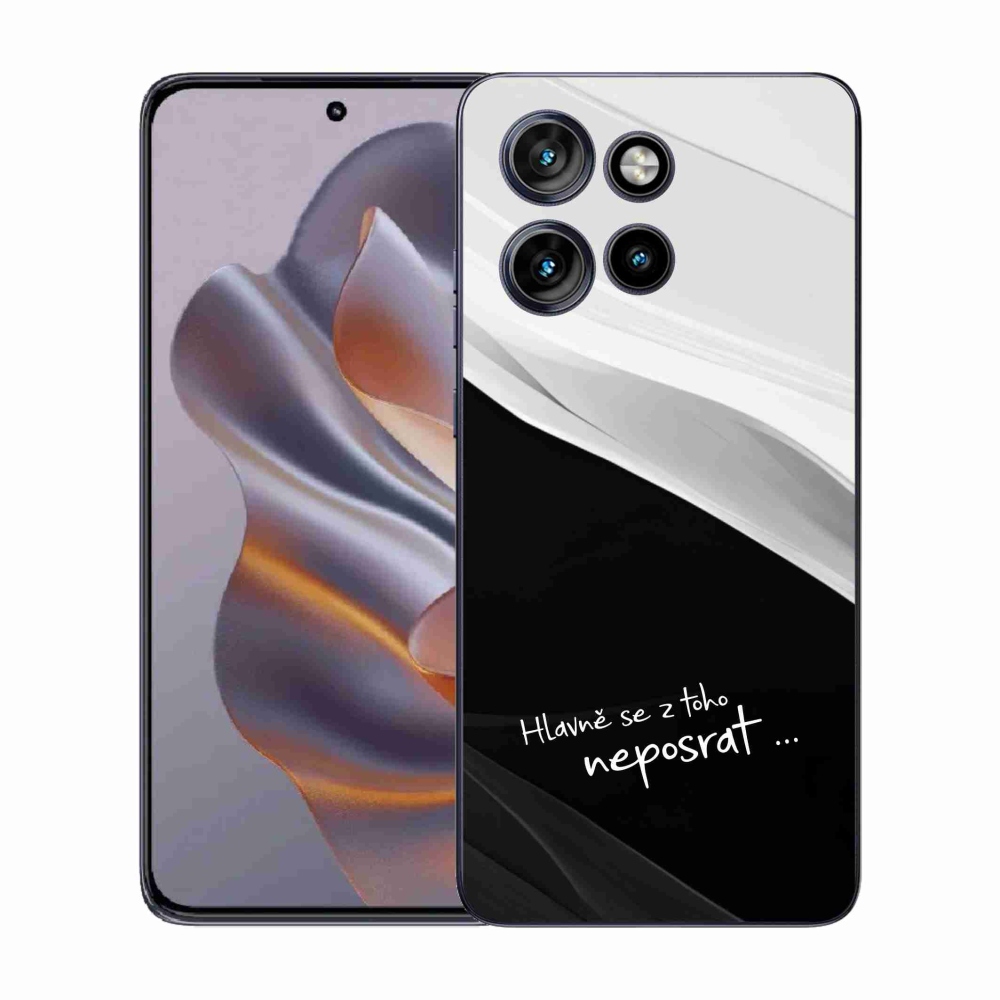 Gélový kryt mmCase na Motorola Edge 50 Neo - vtipný text 13 čiernobiele pozadie