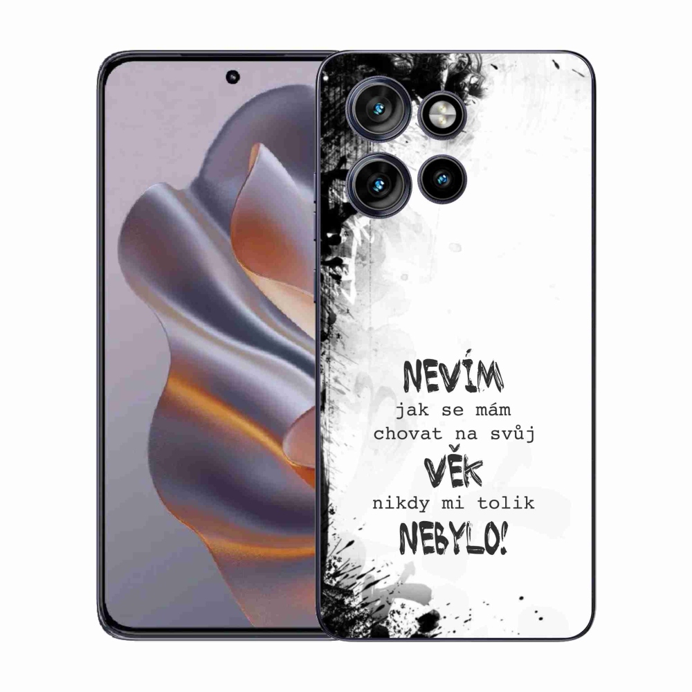 Gélový kryt mmCase na Motorola Edge 50 Neo - vtipný text 14 biele pozadie