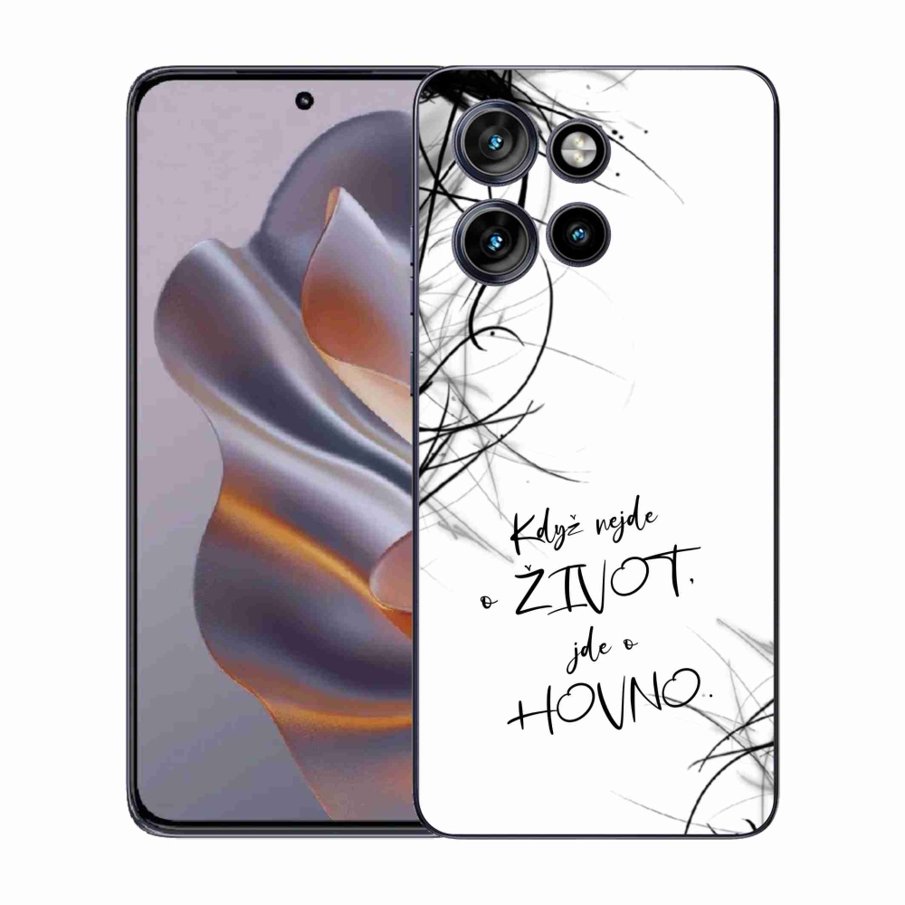 Gélový kryt mmCase na Motorola Edge 50 Neo - vtipný text 16 biele pozadie