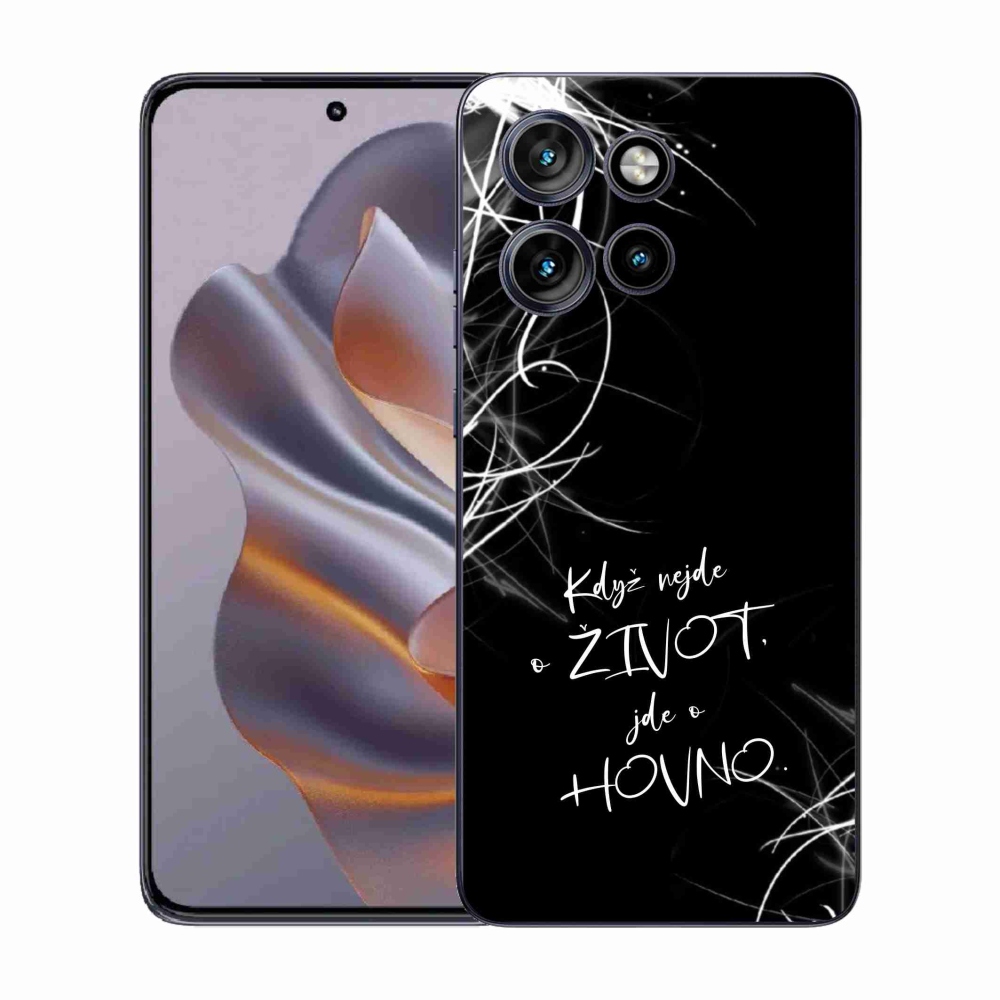 Gélový kryt mmCase na Motorola Edge 50 Neo - vtipný text 16 čierne pozadie