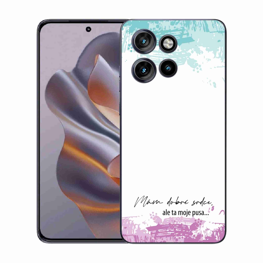 Gélový kryt mmCase na Motorola Edge 50 Neo - vtipný text 3 biele pozadie