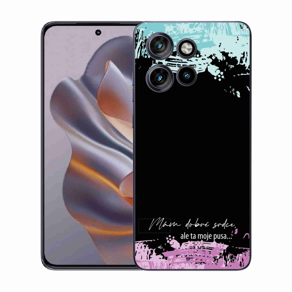 Gélový kryt mmCase na Motorola Edge 50 Neo - vtipný text 3 čierne pozadie