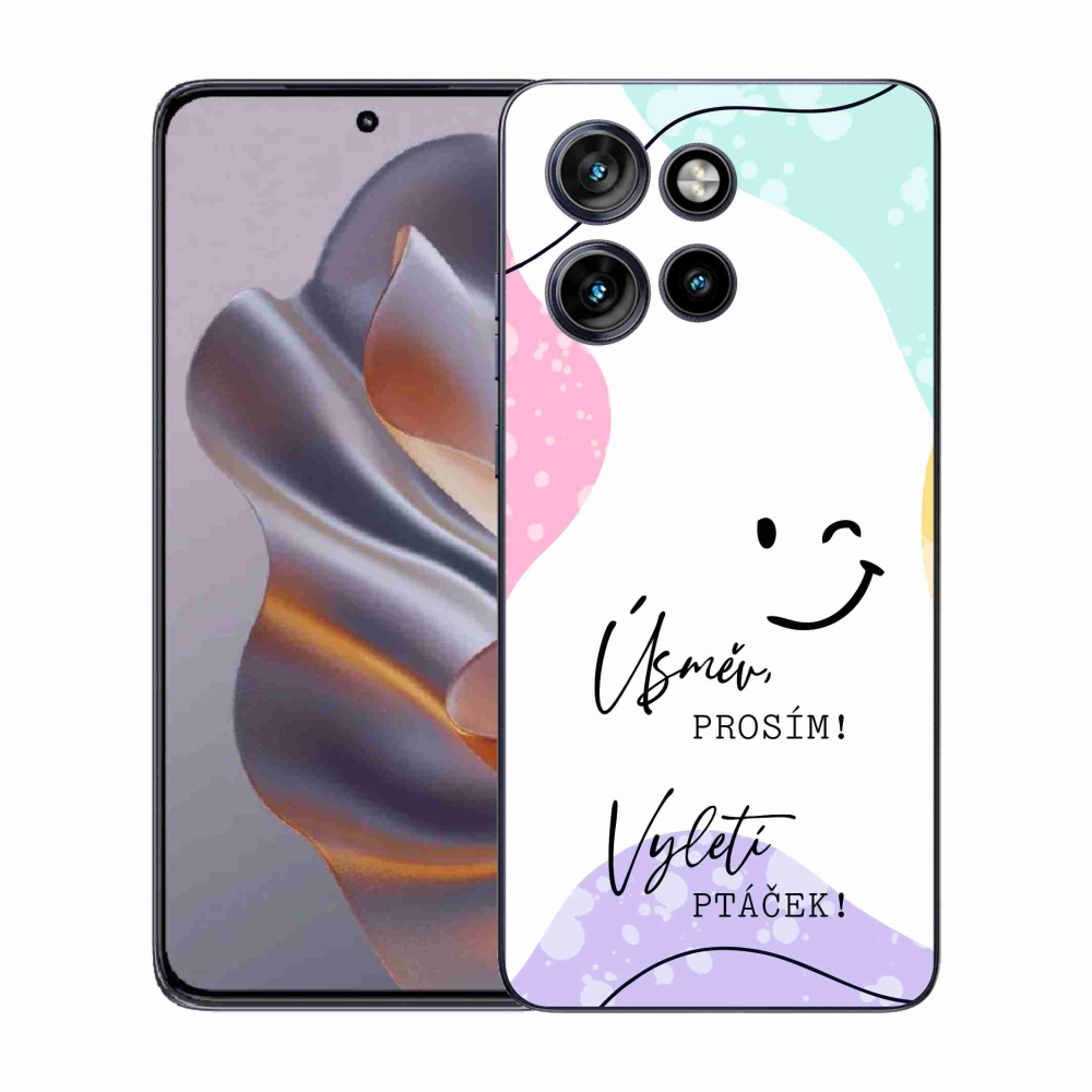 Gélový kryt mmCase na Motorola Edge 50 Neo - vtipný text 4 biele pozadie