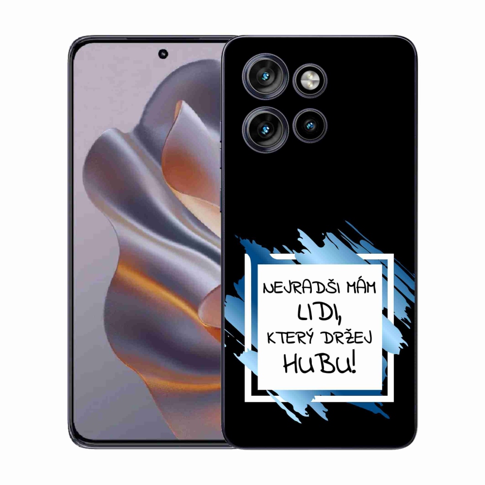 Gélový kryt mmCase na Motorola Edge 50 Neo - vtipný text 7 bieločierne pozadie