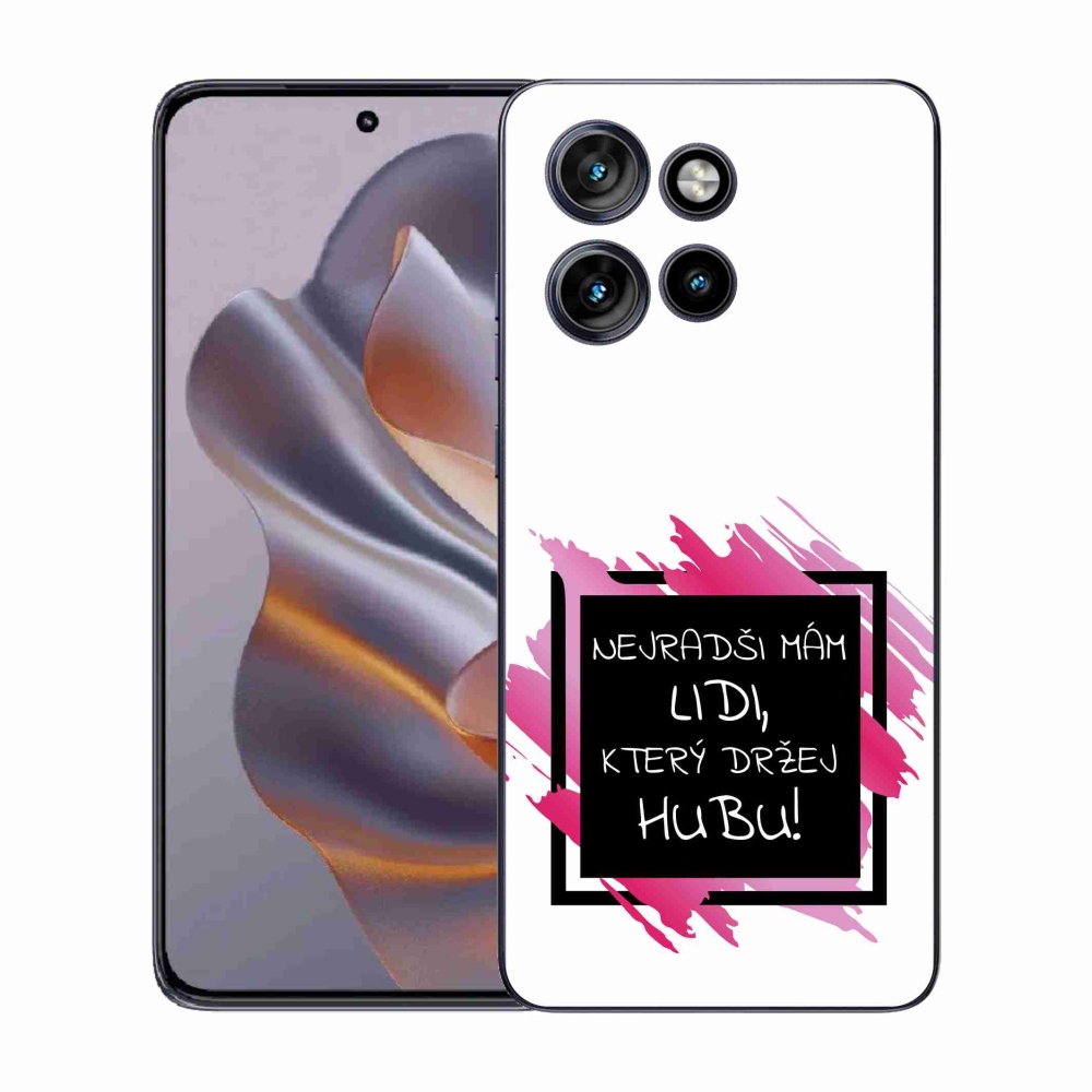 Gélový kryt mmCase na Motorola Edge 50 Neo - vtipný text 7 čiernobiele pozadie