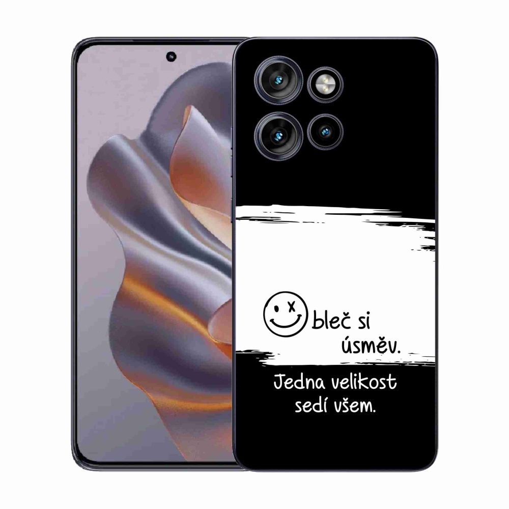 Gélový kryt mmCase na Motorola Edge 50 Neo - vtipný text 8 bieločierne pozadie