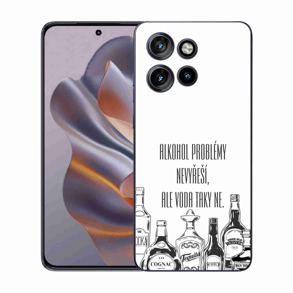 Gélový kryt mmCase na Motorola Edge 50 Neo - vtipný text biele pozadie