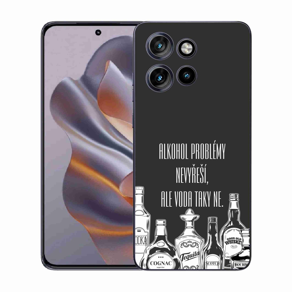 Gélový kryt mmCase na Motorola Edge 50 Neo - vtipný text čierne pozadie
