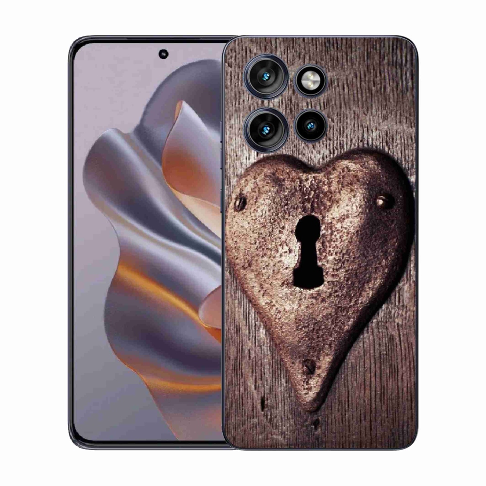 Gélový kryt mmCase na Motorola Edge 50 Neo - zámok v tvare srdca