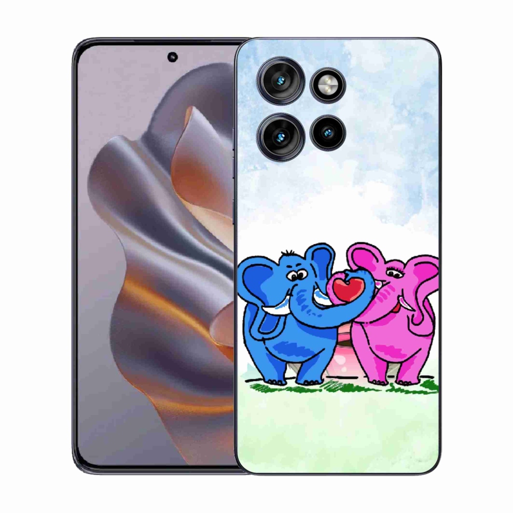 Gélový kryt mmCase na Motorola Edge 50 Neo - zamilovaní slony