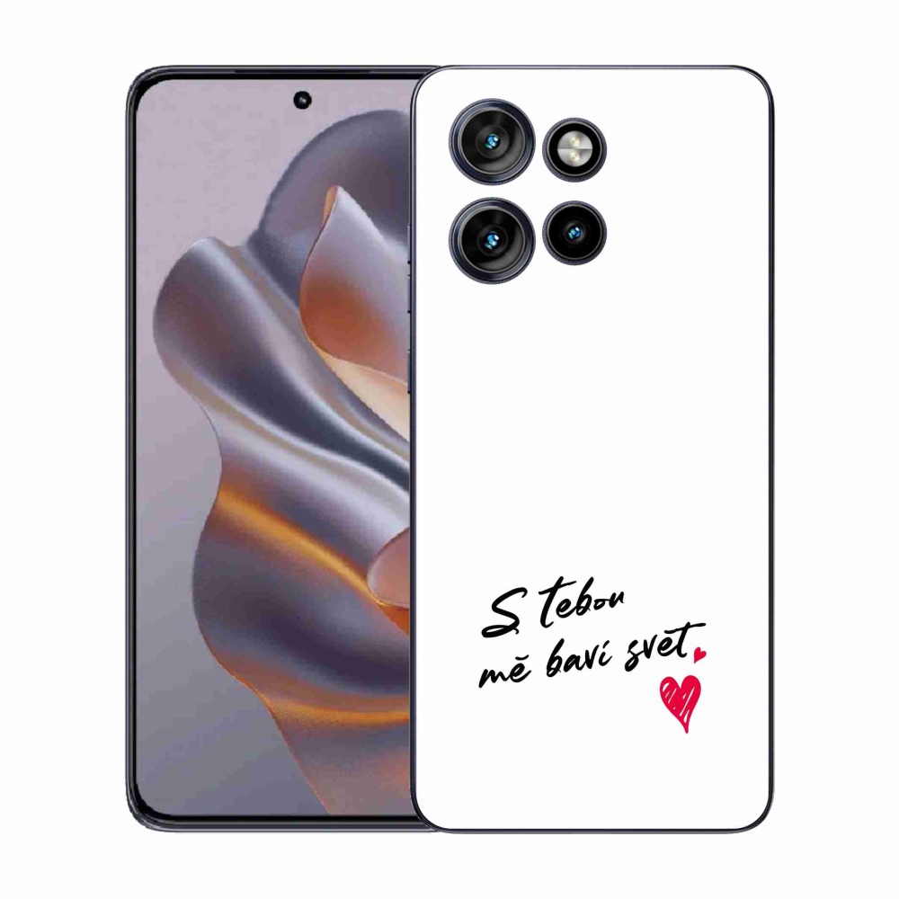Gélový kryt mmCase na Motorola Edge 50 Neo - zamilovaný text 1 biele pozadie