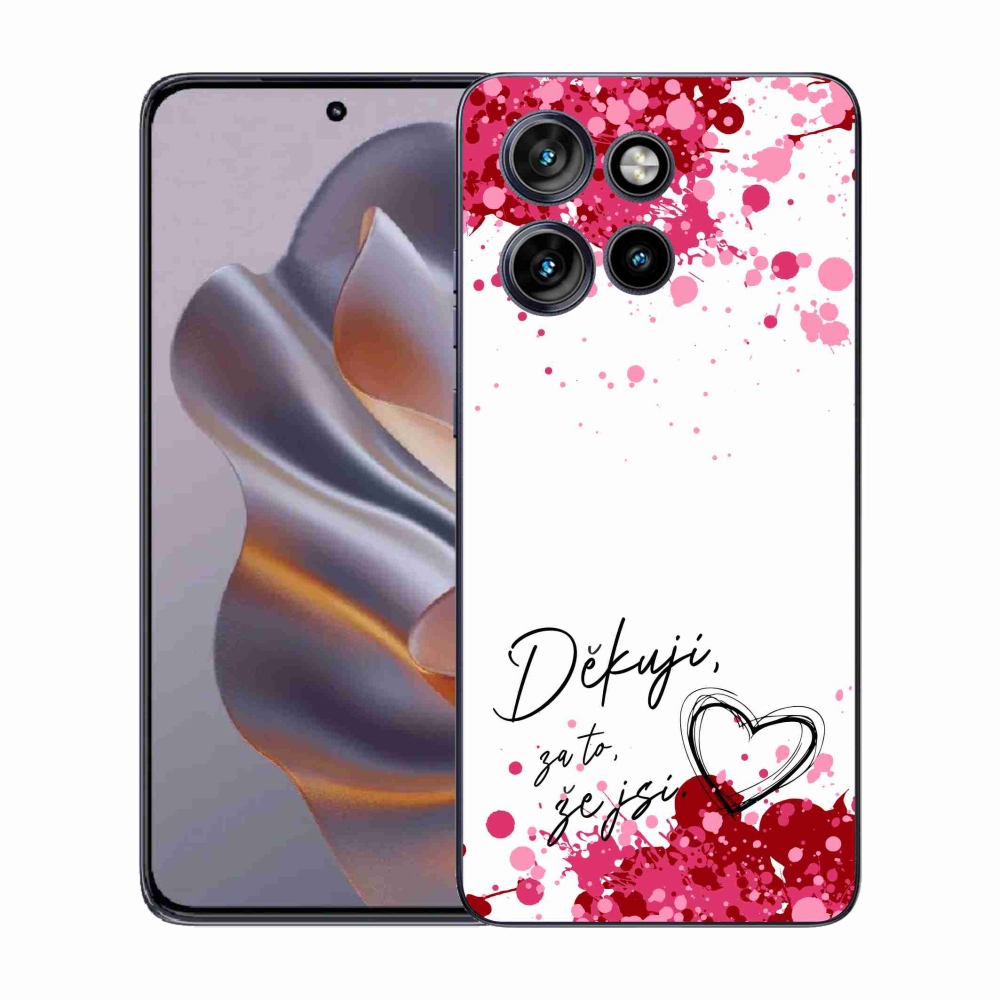 Gélový kryt mmCase na Motorola Edge 50 Neo - zamilovaný text 2 biele pozadie