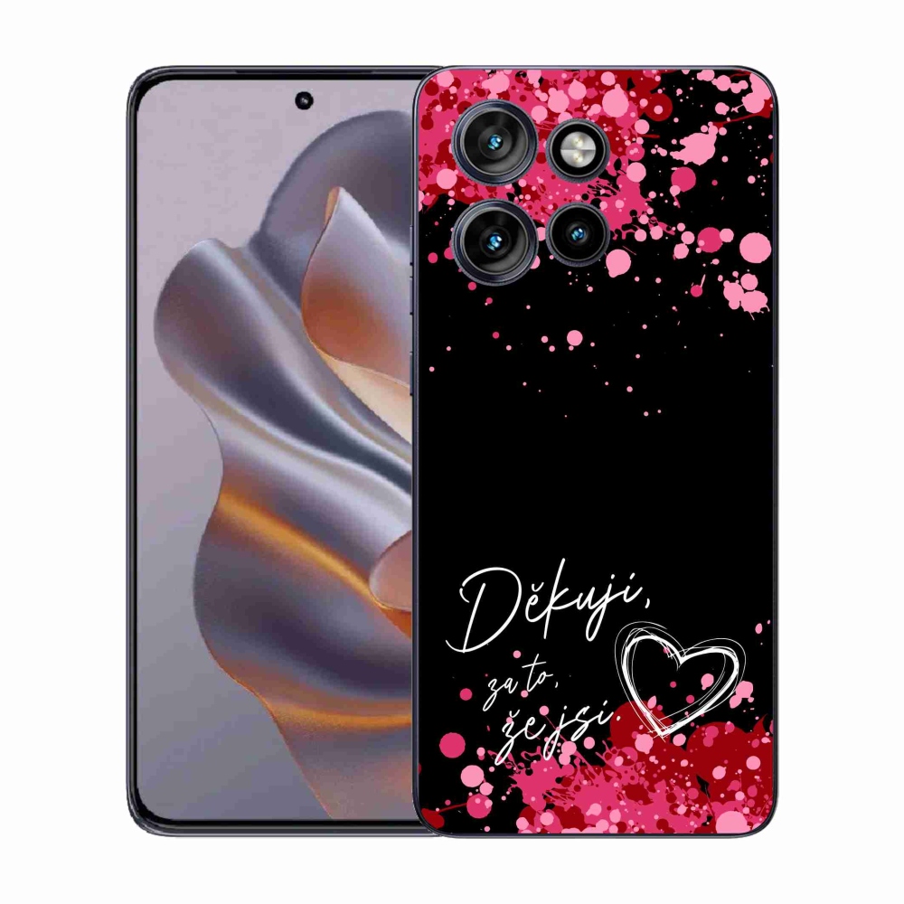 Gélový kryt mmCase na Motorola Edge 50 Neo - zamilovaný text 2 čierne pozadie