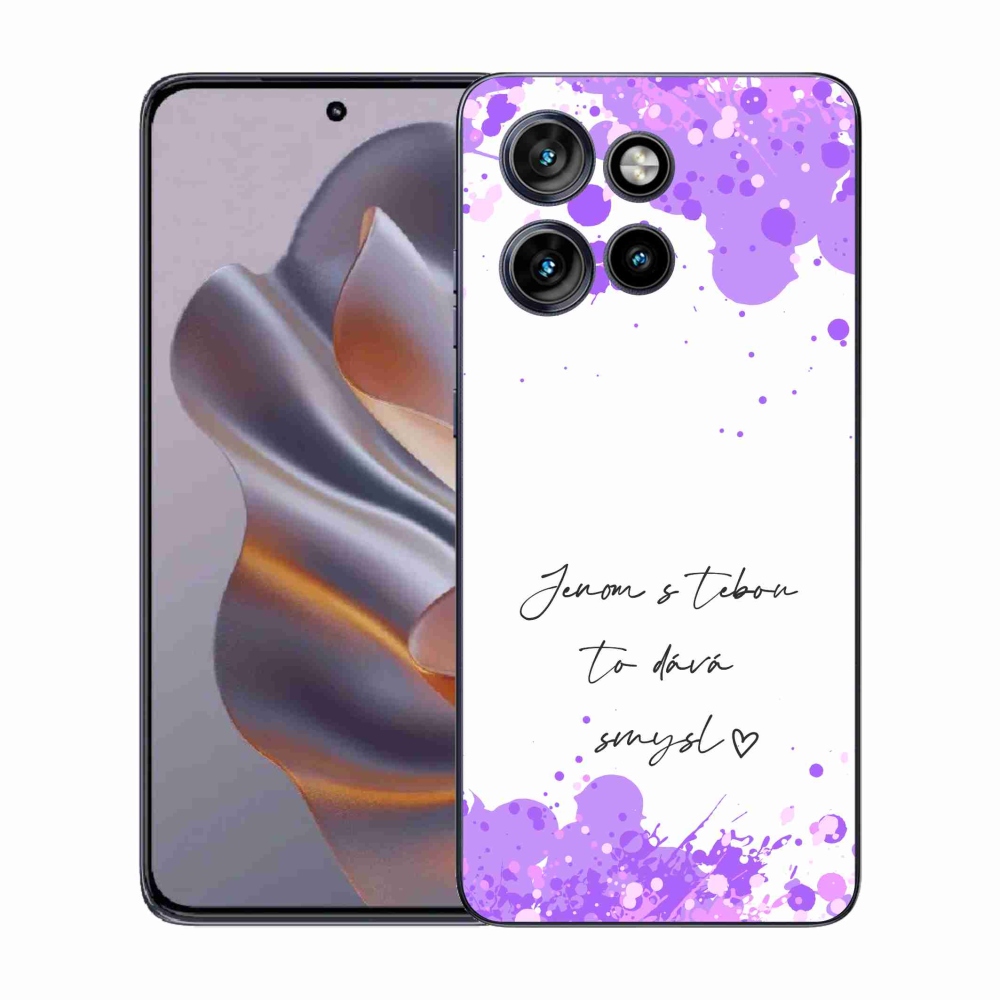 Gélový kryt mmCase na Motorola Edge 50 Neo - zamilovaný text biele pozadie