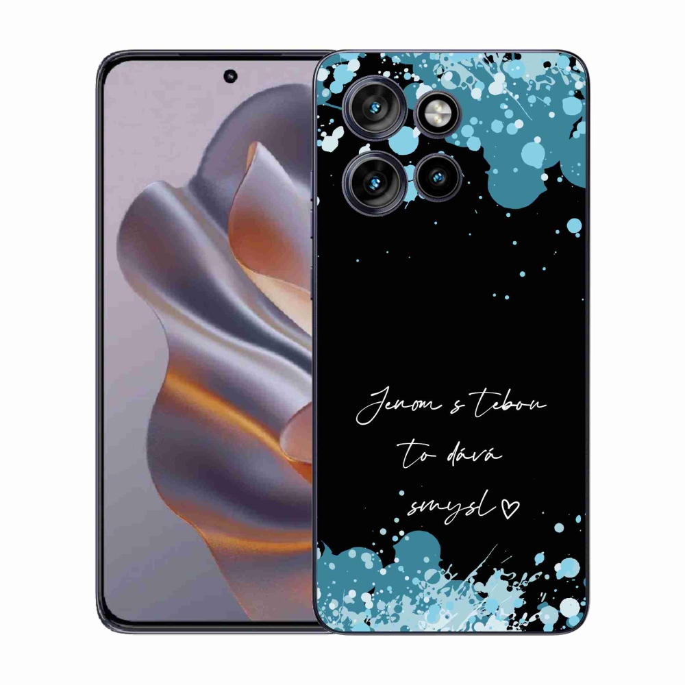 Gélový kryt mmCase na Motorola Edge 50 Neo - zamilovaný text čierne pozadie