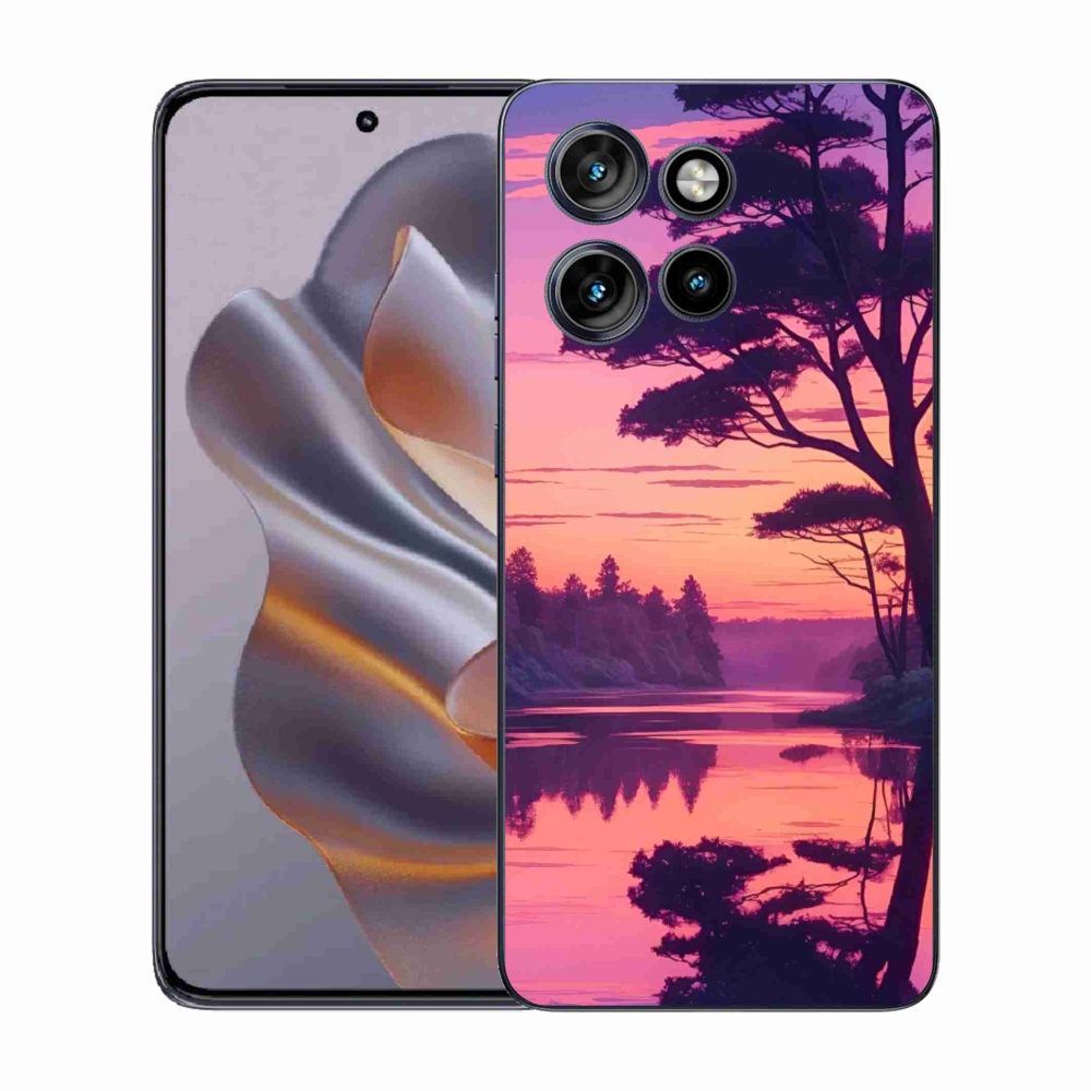 Gélový kryt mmCase na Motorola Edge 50 Neo - západ slnka nad jazerom