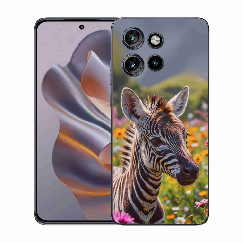 Gélový kryt mmCase na Motorola Edge 50 Neo - zebra na lúke